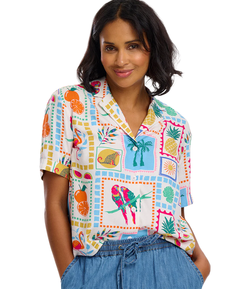 Odele Shirt - White/Jungle Tile