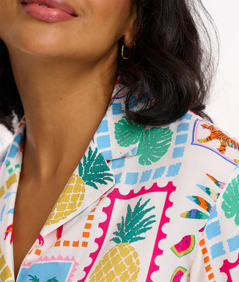 Odele Shirt - White/Jungle Tile