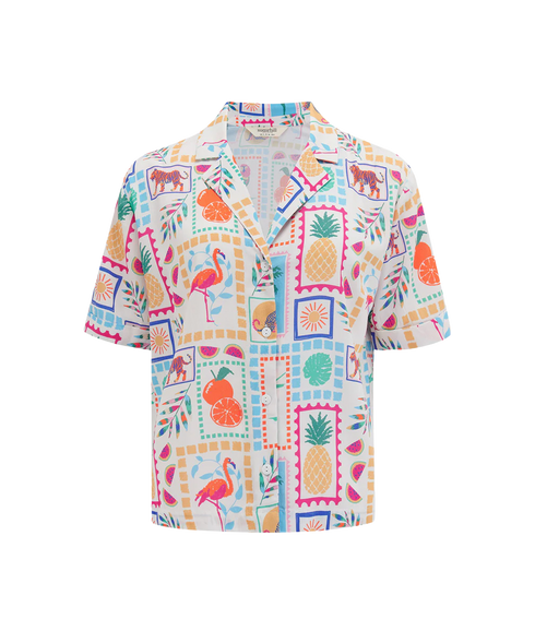 Odele Shirt - White/Jungle Tile