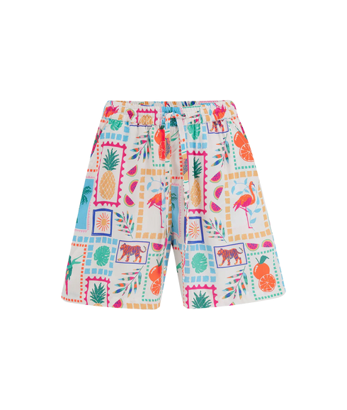 Patty Shorts - Off White/Jungle Tile