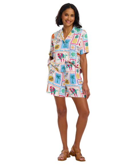 Patty Shorts - Off White/Jungle Tile