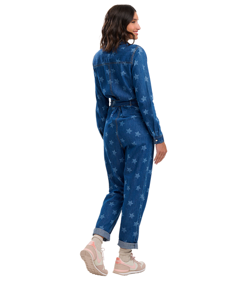 Anwen Boiler Suit - Mid Blue Denim/Bleached Stars