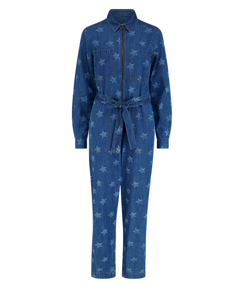 Anwen Boiler Suit - Mid Blue Denim/Bleached Stars