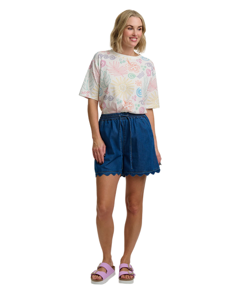 Kinsley Relaxed T-Shirt - Chalk White/Island Fiesta