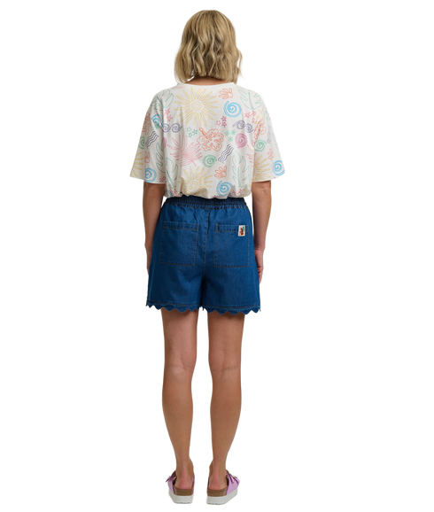 Kinsley Relaxed T-Shirt - Chalk White/Island Fiesta