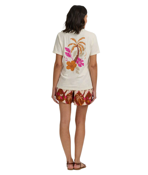 Luna T-Shirt - Off White/Palm Placement