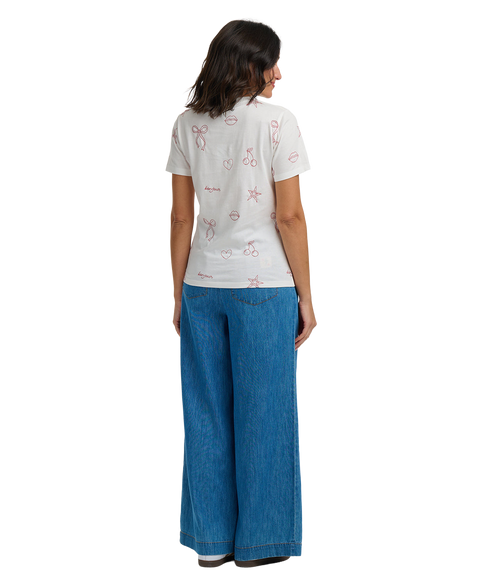 Maggie T-Shirt - Off White/Chic Embroidery
