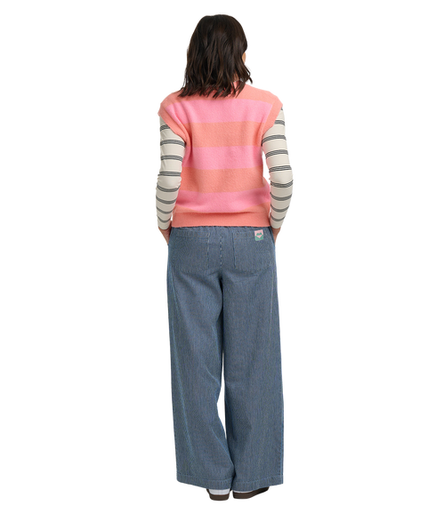 Amber Knit Vest - Peach/Pink/Pastel Stripe