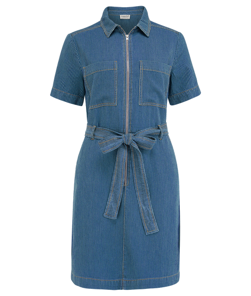 Tasha Mini Dress - Blue Stripe Denim