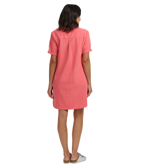 Zoe Mini Shirt Dress - Coral