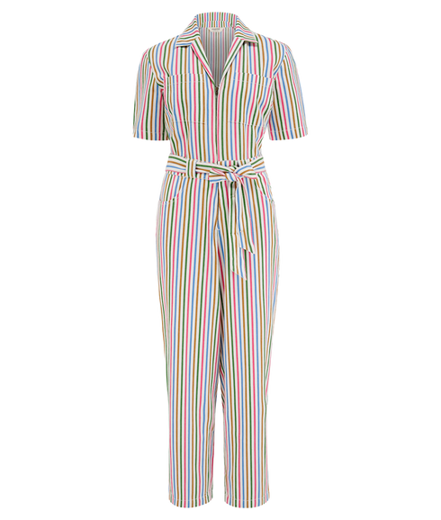 Meredith Boilersuit - Multi/Canvas Stripe