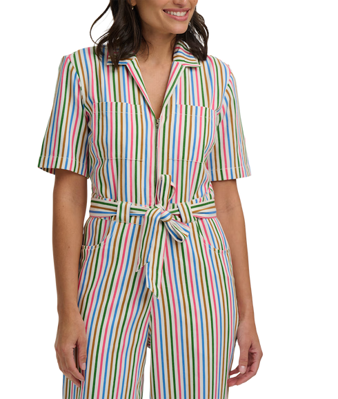 Meredith Boilersuit - Multi/Canvas Stripe