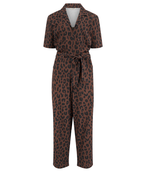 Meredith Jumpsuit - Rust/Navy/Leopard