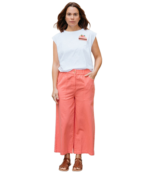Charlene Cropped Trousers - Coral