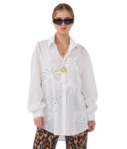 Eden Palm Shirt - White