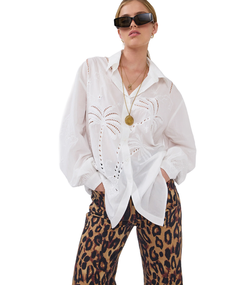Eden Palm Shirt - White