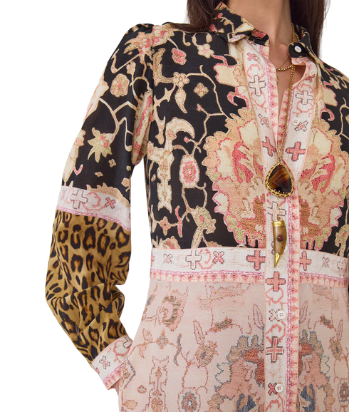 Desert Loom Silk Shirt Dress - Multi