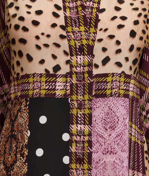 Edie Silk Shirt Dress - Multi
