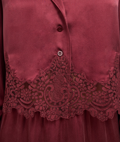 Lola Silk Shirt - Burgundy
