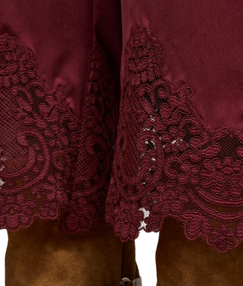 Etta Silk Trouser - Burgundy