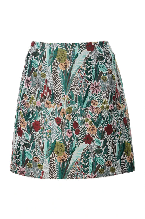 Aubin Jungle Jacquard A- Line Mini Skirt