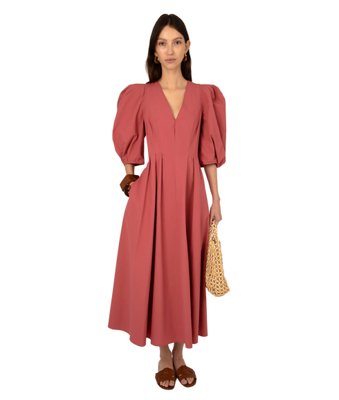 Colette Tie Back Dress - Pink Clay