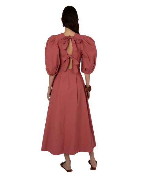Colette Tie Back Dress - Pink Clay