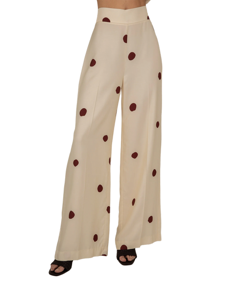 Suzanna Spot Trouser - Ecru Spot