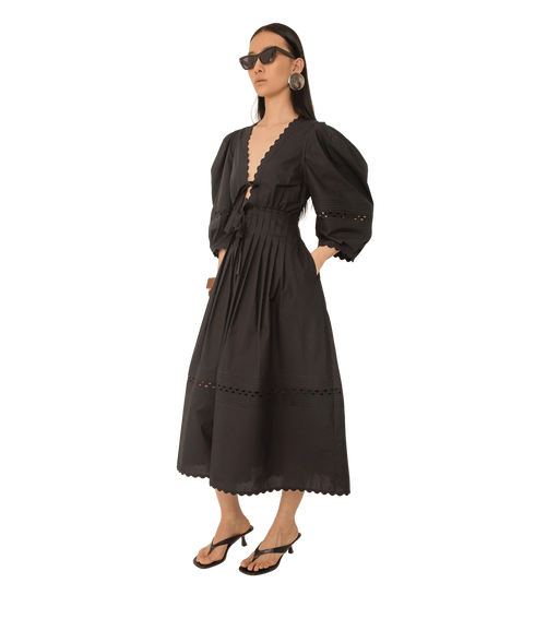Pilar Pleat Dress - Black