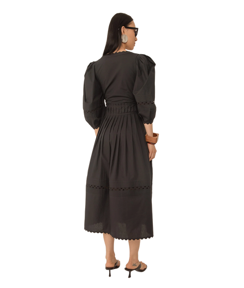 Pilar Pleat Dress - Black