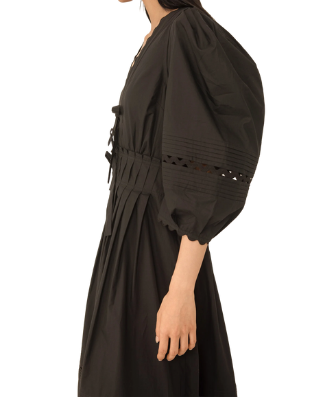 Pilar Pleat Dress - Black