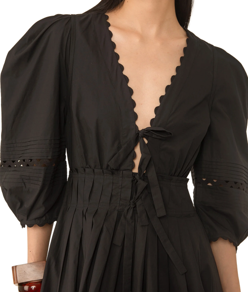 Pilar Pleat Dress - Black