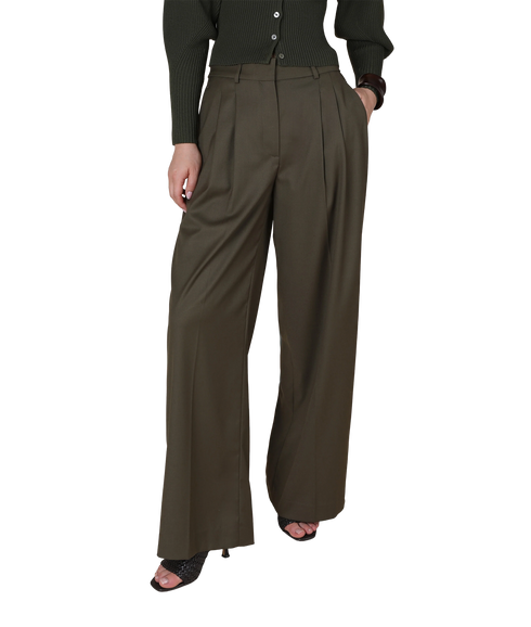 Rea Straight Leg Tailored Trousers - Olive Green