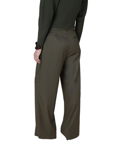 Rea Straight Leg Tailored Trousers - Olive Green