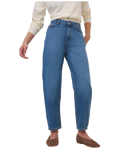 Barrel Leg Jeans - Blue