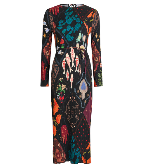 Night Garden Gaia Plisse Dress - Black