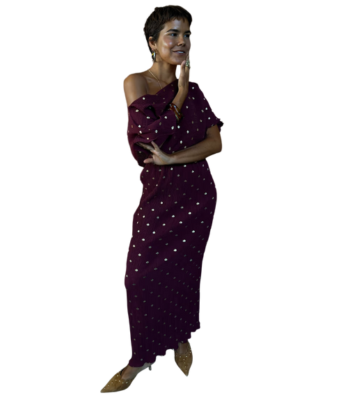 Tilly Plisse Dress - Red