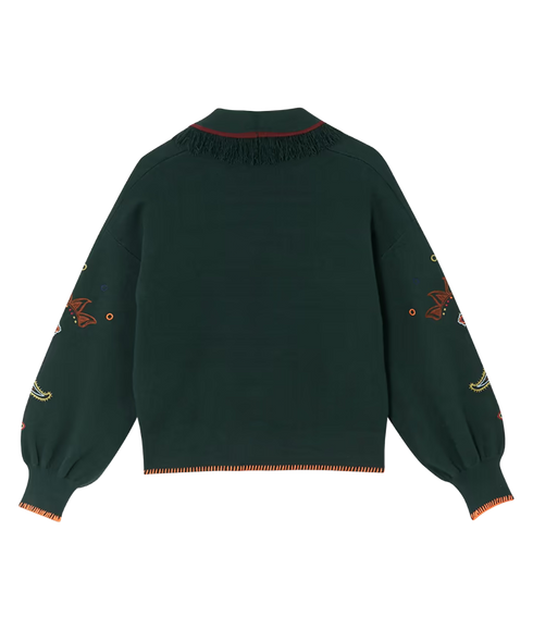 Bottle Green Safari Cardigan - Green