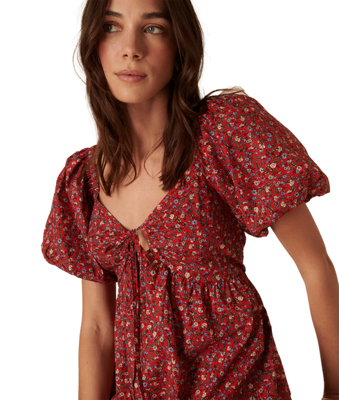 Joanna Mini Dress Ina Ditsy - Red