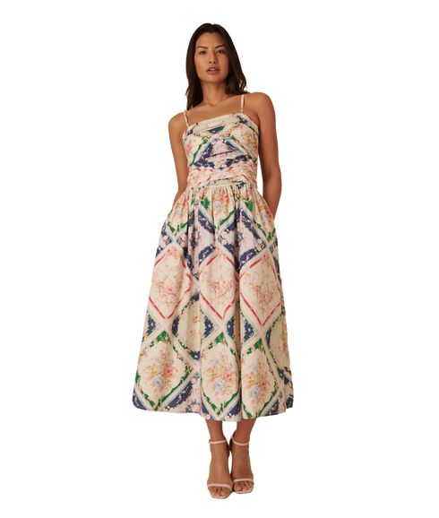 Felicity Midi Dress Suki Scarf - Multi