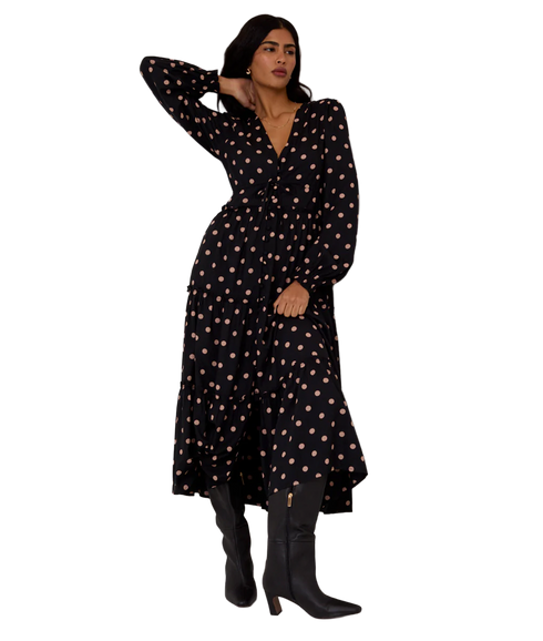 Sofia Midi Dress - Black