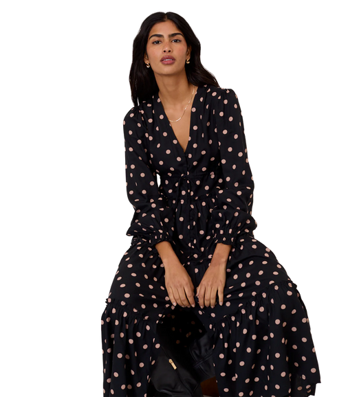 Sofia Midi Dress - Black