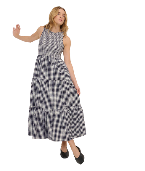 Sleeveless Charlie Midaxi Dress - Blue Gingham