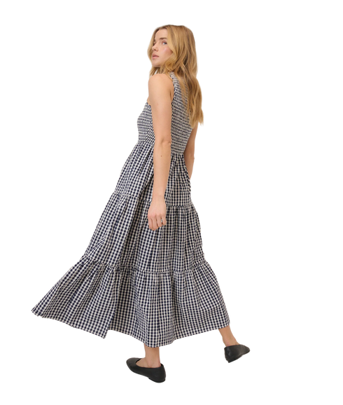 Sleeveless Charlie Midaxi Dress - Blue Gingham