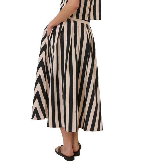 Button Through Midaxi Skirt - Multi