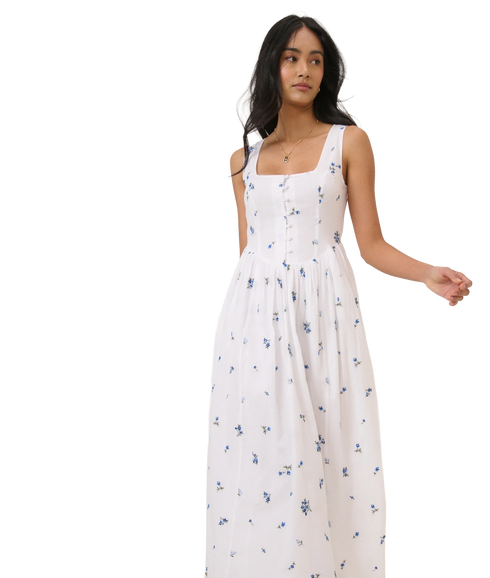 Cora Midi Dress - White
