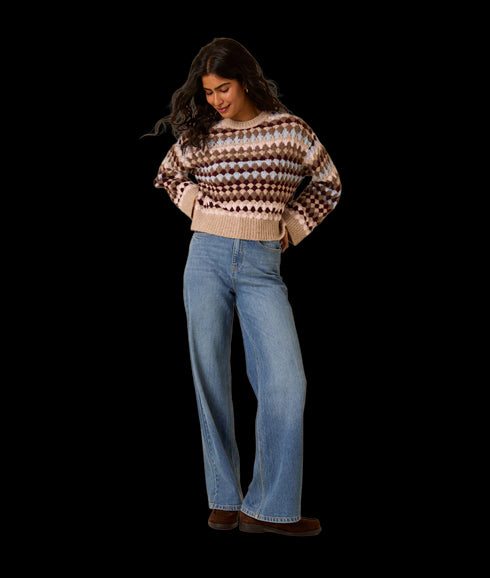 Texture Stripe Jumper Oversized - Multi