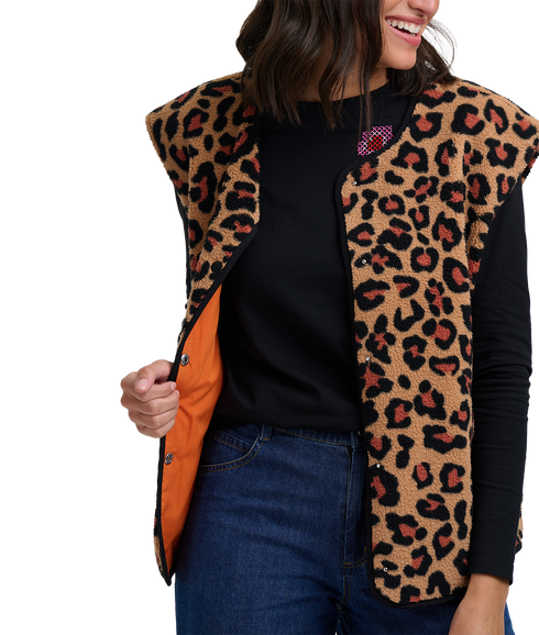 Sophie Fleece Gillet - Brown
