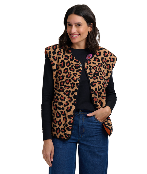 Sophie Fleece Gillet - Brown