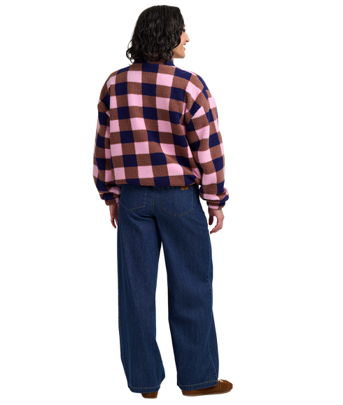 Hartley Zip Up Fleece - Navy/Pink